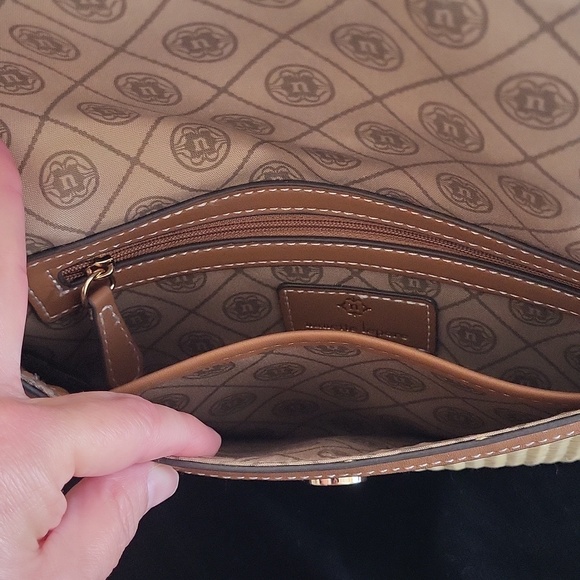 Nanette Lepore Straw  And Brown Envelope Purse - Picture 5 of 7